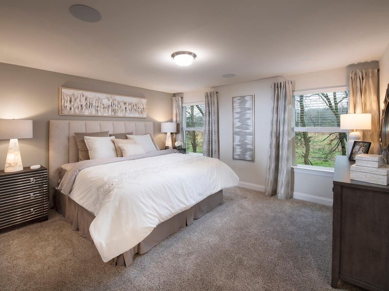 The primary suite features large windows and a large walk-in closet.
