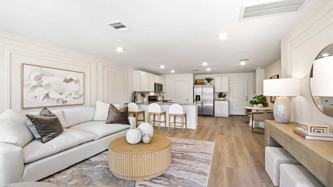 Furnished interior in a model home at Gemini in Splendora (Image 3).