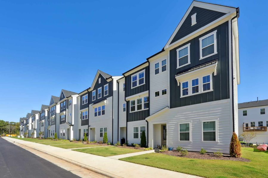 Front exterior of a home in the Twinleaf Townes community, located in Chapel Hill, NC (Image 4). Front exterior of a home in the Twinleaf Townes community, located in Chapel Hill, NC (Image 4).