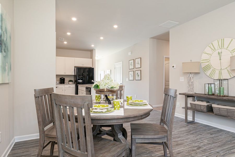 Furnished interior in a model home at The Cottages of Silvertown in Thomaston (Image 27).