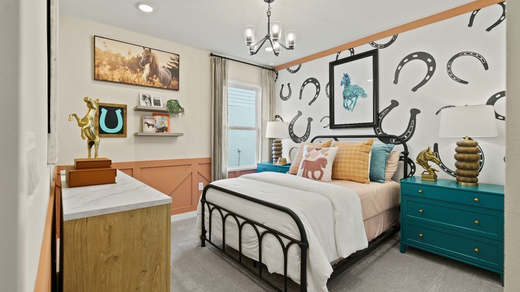 Castaway Modern Model Staged Bedroom in Willowbrook North DRB Homes in Winter Haven FL