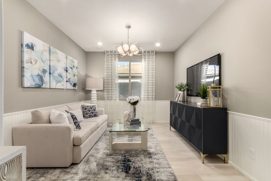 Furnished interior in a model home at Agave Springs at Teravalis in Buckeye (Image 26).