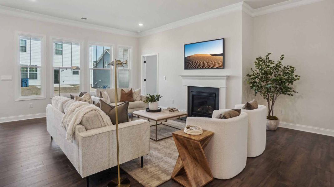 Furnished interior in a model home at Reserve at Tap Root Farms in Fletcher (Image 14).
