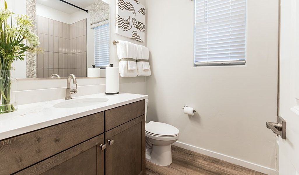 Furnished interior in a model home at Desert Bloom at Monarch in Marana (Image 12).