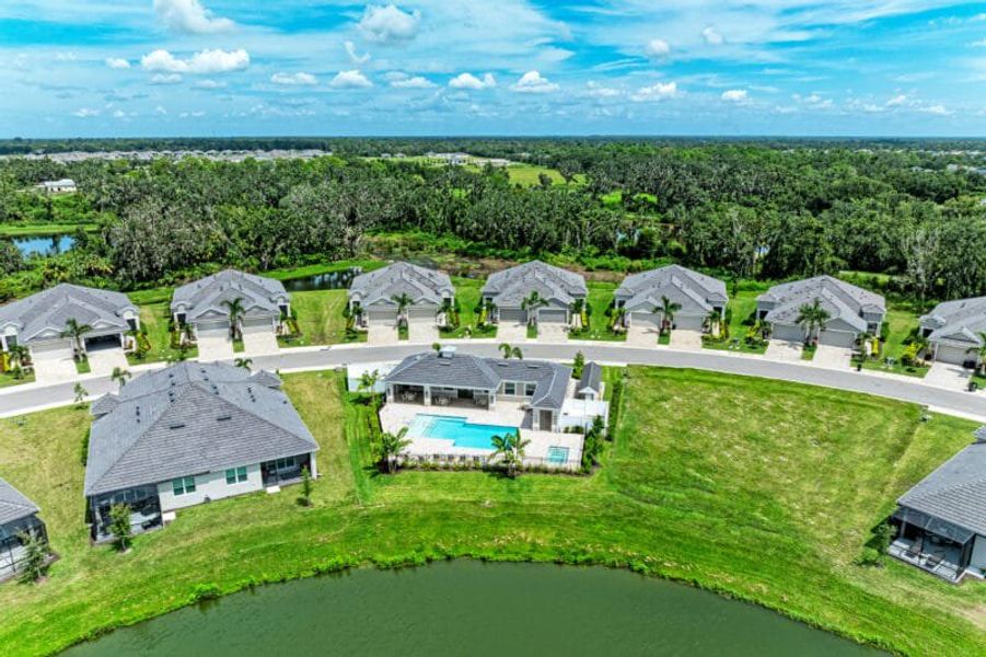 Aerial view of the The Laurels community in Parrish, FL, showing layout and nearby surroundings (Image 14).