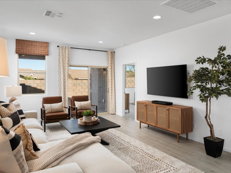 Furnished interior in a model home at Rincon Crest at Rocking K in Vail (Image 6). Furnished interior in a model home at Rincon Crest at Rocking K in Vail (Image 6).