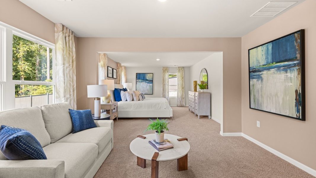 Furnished interior in a model home at Brooks Station in Dacula (Image 38). Furnished interior in a model home at Brooks Station in Dacula (Image 38).