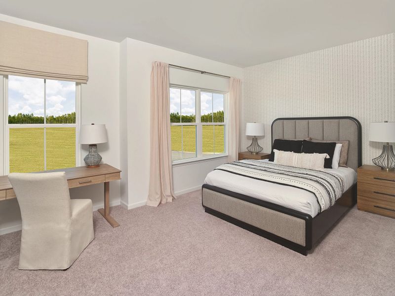 Furnished interior in a model home at Crescent Mills in Clayton (Image 19).