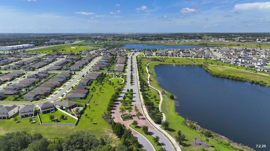 Aerial view of the Waterbrooke community in Clermont, FL, showing layout and nearby surroundings (Image 19). Aerial view of the Waterbrooke community in Clermont, FL, showing layout and nearby surroundings (Image 19).