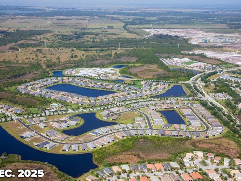 Aerial view of the Lake Park at Tradition community in Port St. Lucie, FL, showing layout and nearby surroundings (Image 12).