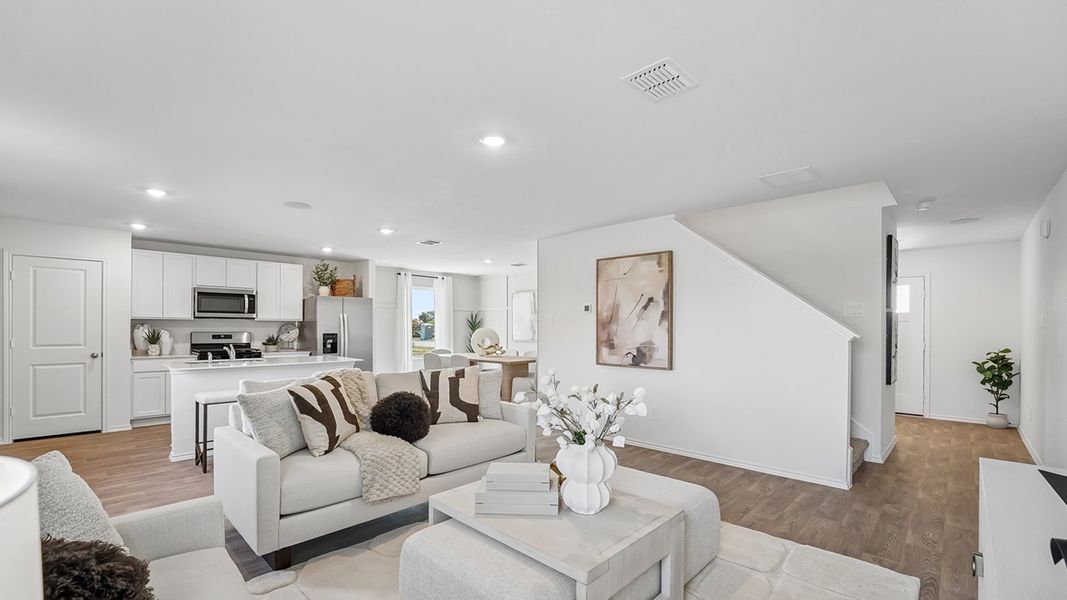 Furnished interior in a model home at Marigold in Kyle (Image 11).