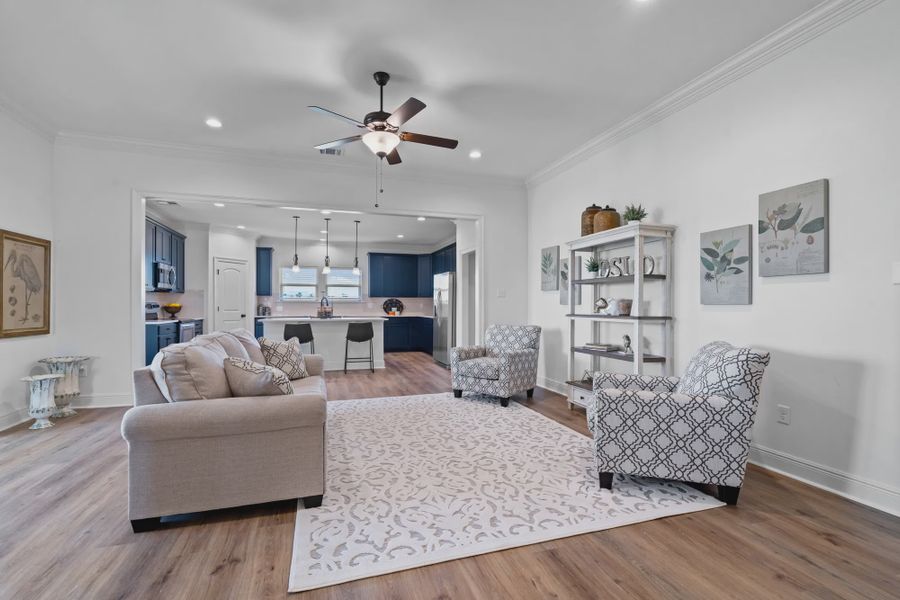 Furnished interior in a model home at Starburst at Hammock Bay in Freeport (Image 2).