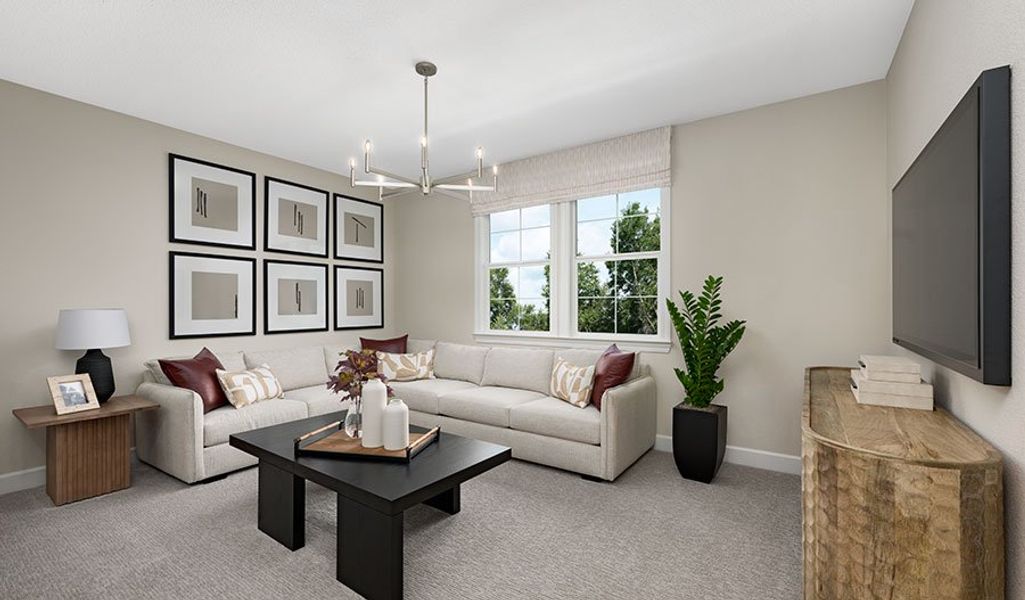 Furnished interior in a model home at Bongard Estates in Clermont (Image 12).