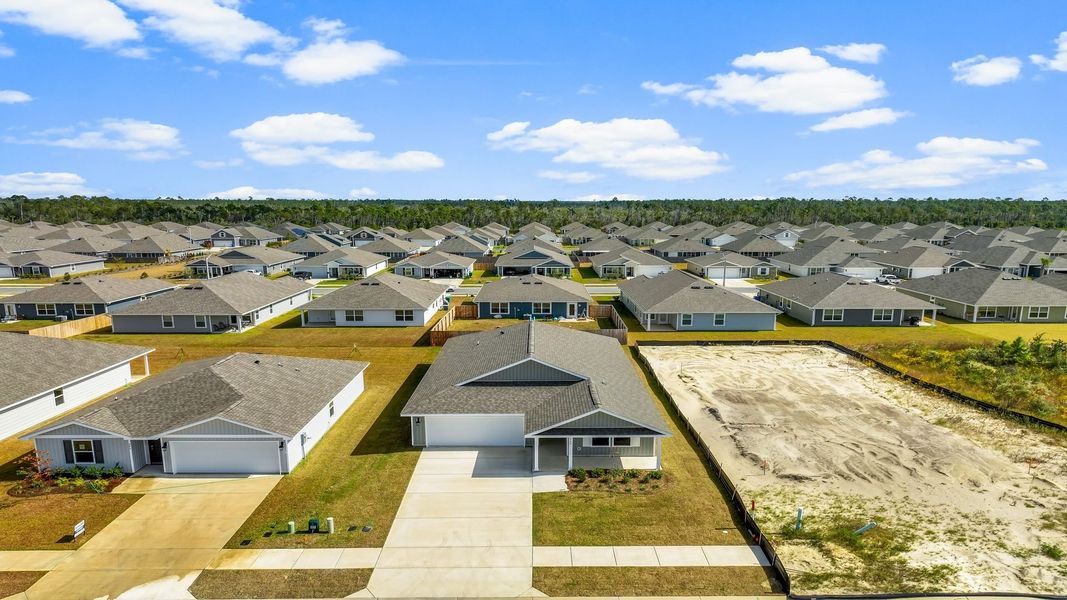 Aerial view of the Park Place community in Panama City, FL, showing layout and nearby surroundings (Image 1).