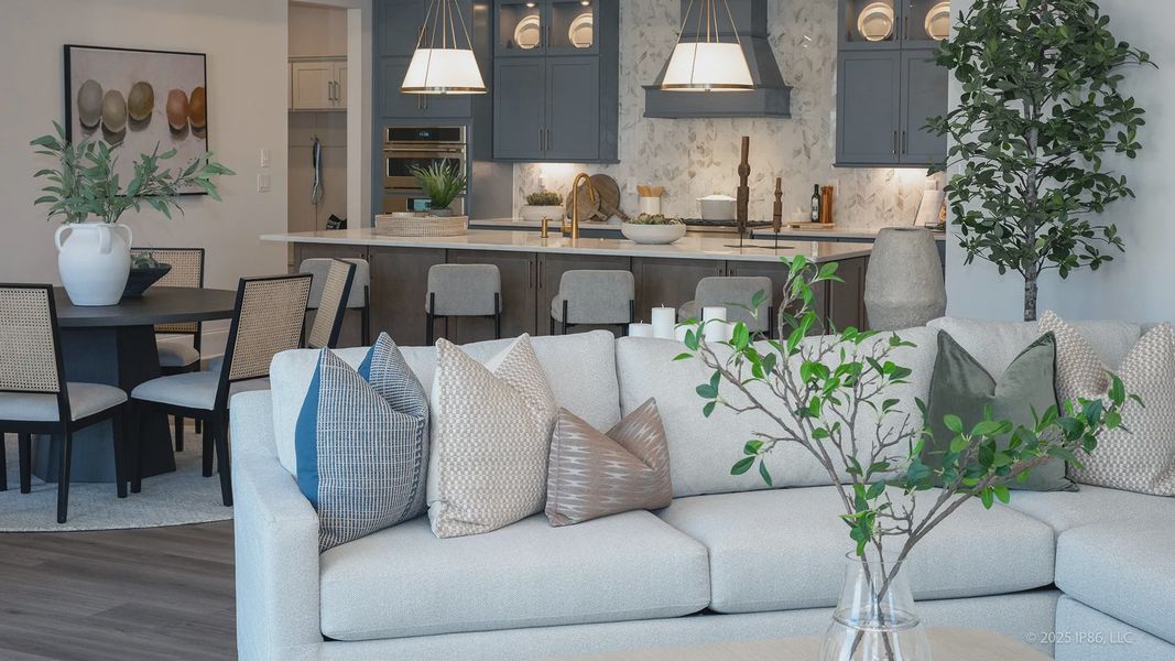 Furnished interior in a model home at The Courtyards at Lake Davidson in Mooresville (Image 23).