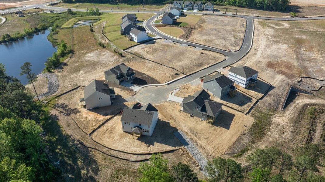 Aerial view of the Kalas Falls community in Wake Forest, NC, showing layout and nearby surroundings (Image 15).