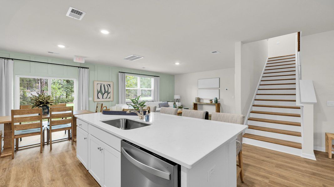 Furnished interior in a model home at The Cove at Mallard Crossing in Summerville (Image 5).