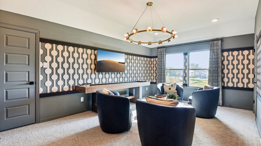 Furnished interior in a model home at Clear Creek in New Braunfels (Image 57).