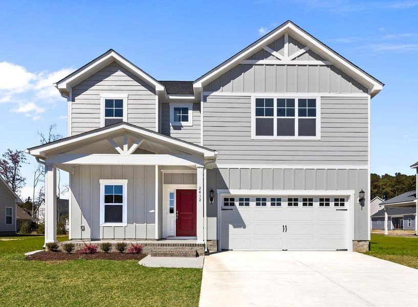 Front exterior of a home in the Davenport Farms community, located in Winterville, NC (Image 3).
