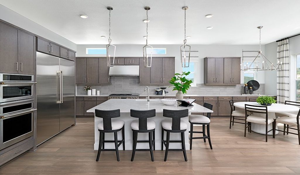 Furnished interior in a model home at Chateau at the Meadows in Castle Rock (Image 19).