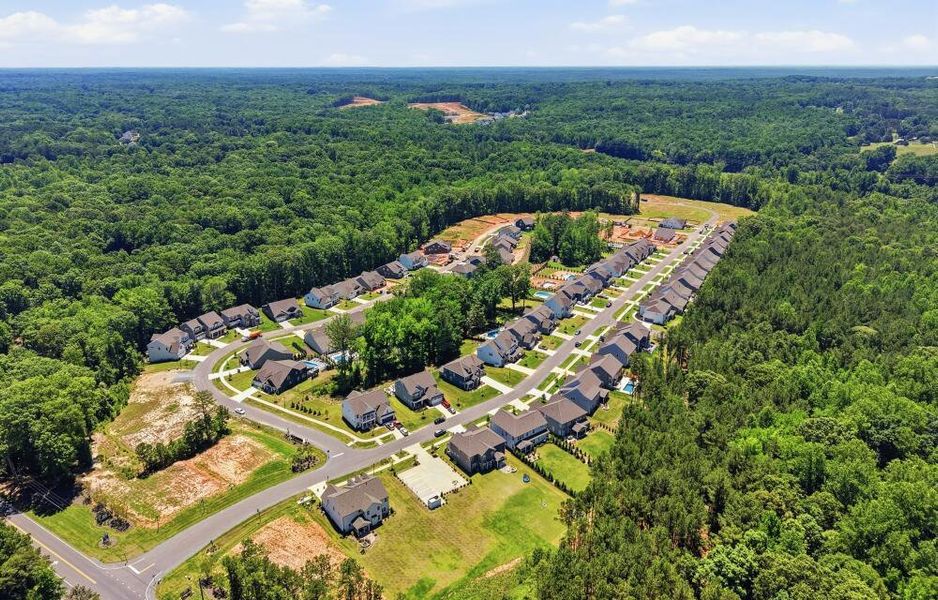 Aerial view of the Rone Creek community in Waxhaw, NC, showing layout and nearby surroundings (Image 1). Aerial view of the Rone Creek community in Waxhaw, NC, showing layout and nearby surroundings (Image 1).