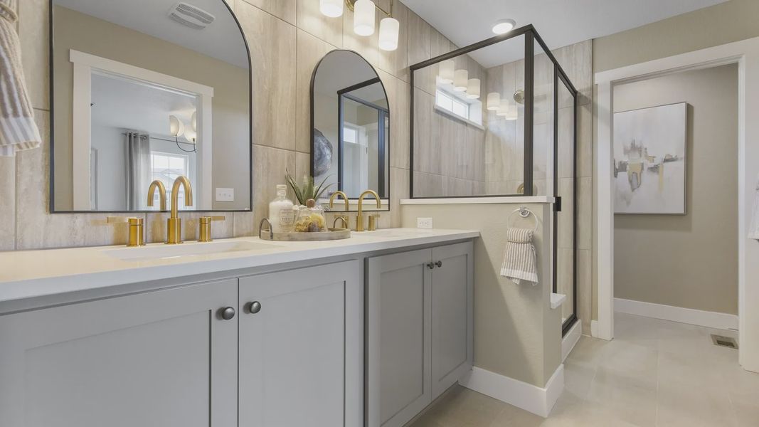 Furnished interior in a model home at Windler Single Family Homes in Aurora (Image 19).