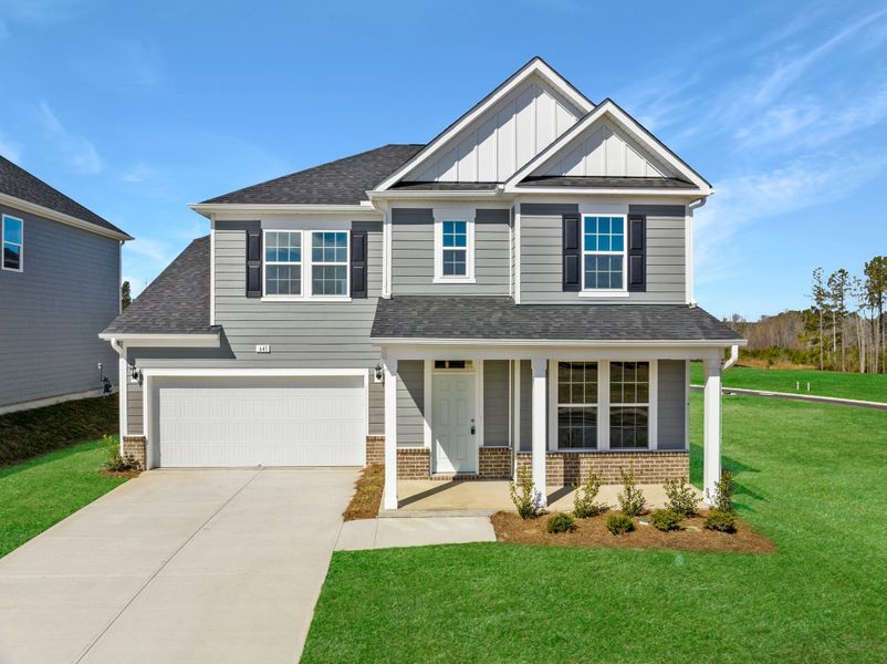 Front exterior of a home in the Woodside Creek community, located in Fountain Inn, SC (Image 1).