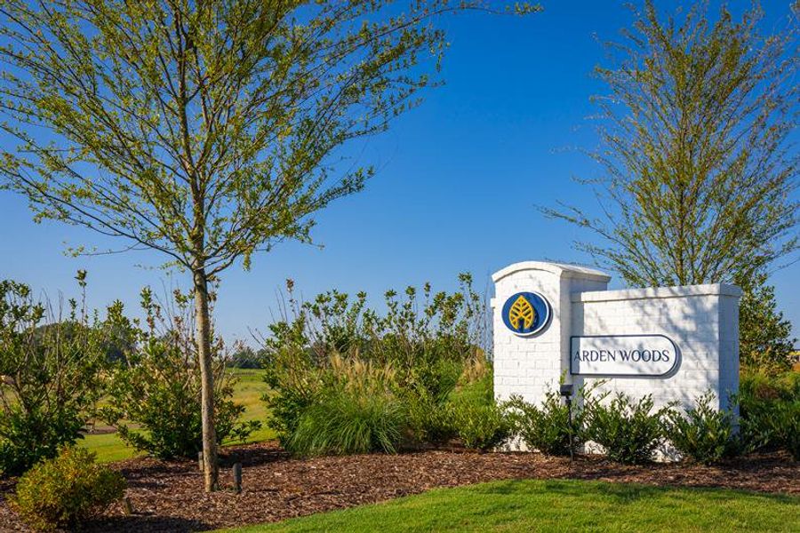 Entrance to the Arden Woods Townhomes community in Greenville, SC, featuring signage and landscaping (Image 1). Entrance to the Arden Woods Townhomes community in Greenville, SC, featuring signage and landscaping (Image 1).