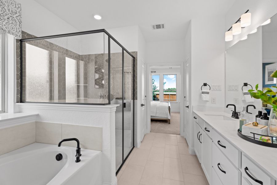 Furnished interior in a model home at Brookville Estates in Forney (Image 6).