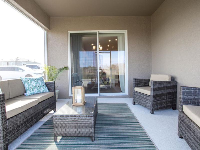 Enjoy peaceful surroundings on your covered lanai - Parker home plan