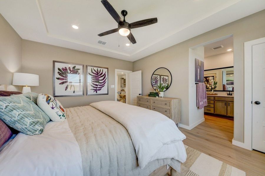 Furnished interior in a model home at Highland Ridge in New Braunfels (Image 35).