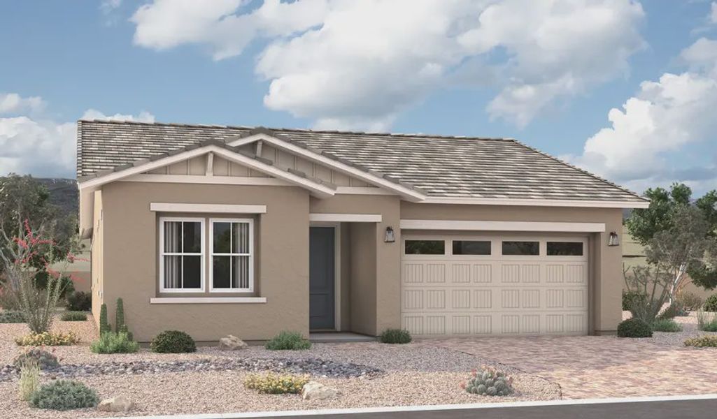 Front exterior of a home in the Portfolio at Lucero community, located in Goodyear, AZ (Image 12).