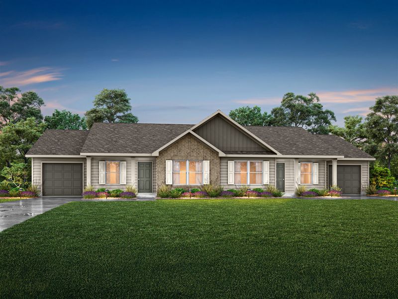 Front exterior of a home in the River Run community, located in Mount Airy, NC (Image 1).
