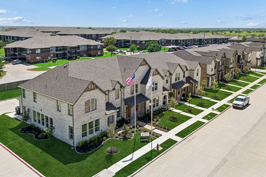 Front exterior of a home in the Sanger Circle – Townhomes community, located in Sanger, TX (Image 37). Front exterior of a home in the Sanger Circle – Townhomes community, located in Sanger, TX (Image 37).