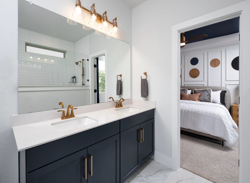 Furnished interior in a model home at Lariat in Liberty Hill (Image 20).