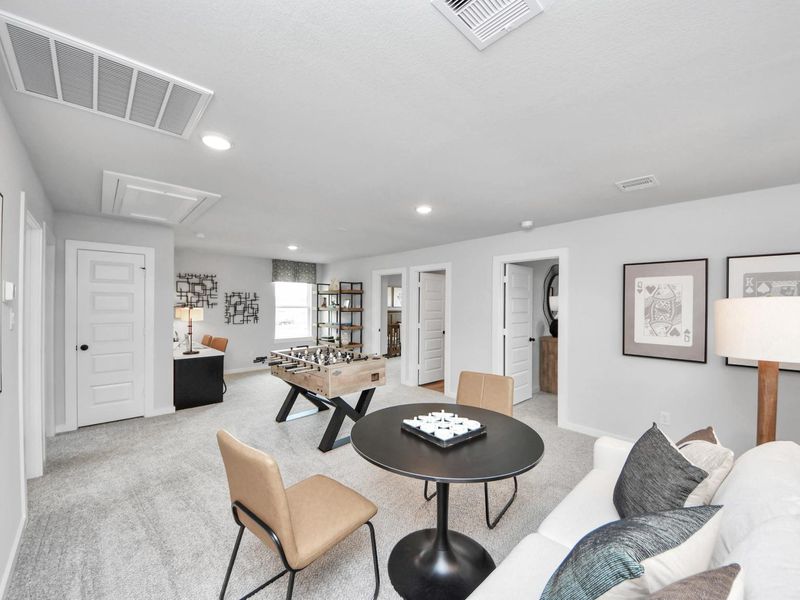 Furnished interior in a model home at Robins Landing in Houston (Image 39). Furnished interior in a model home at Robins Landing in Houston (Image 39).