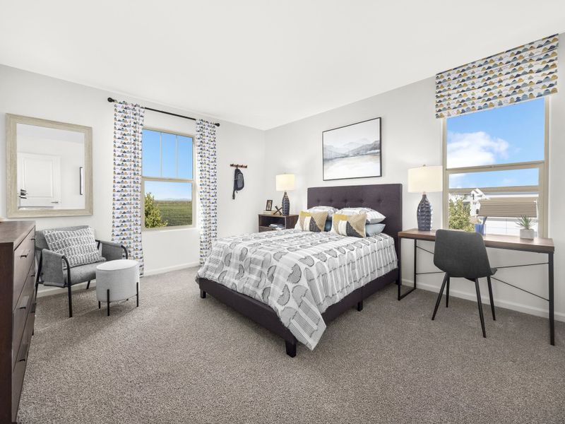 Bedroom in the Grayson floorplan at Hanson Ridge.