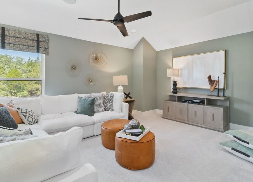 Furnished interior in a model home at The Colony- Pine Cove in Bastrop (Image 27). Furnished interior in a model home at The Colony- Pine Cove in Bastrop (Image 27).
