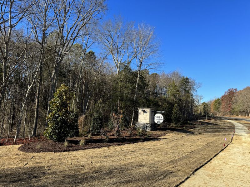 Entrance to the Grier Meadows community in Charlotte, NC, featuring signage and landscaping (Image 11). Entrance to the Grier Meadows community in Charlotte, NC, featuring signage and landscaping (Image 11).