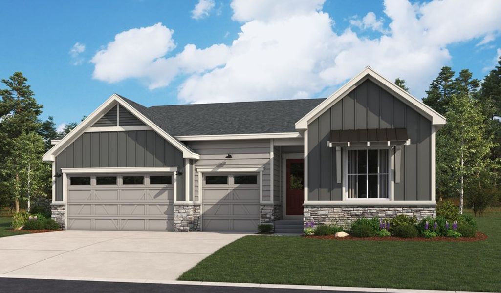 Front exterior of a home in the Looking Glass community, located in Parker, CO (Image 5).