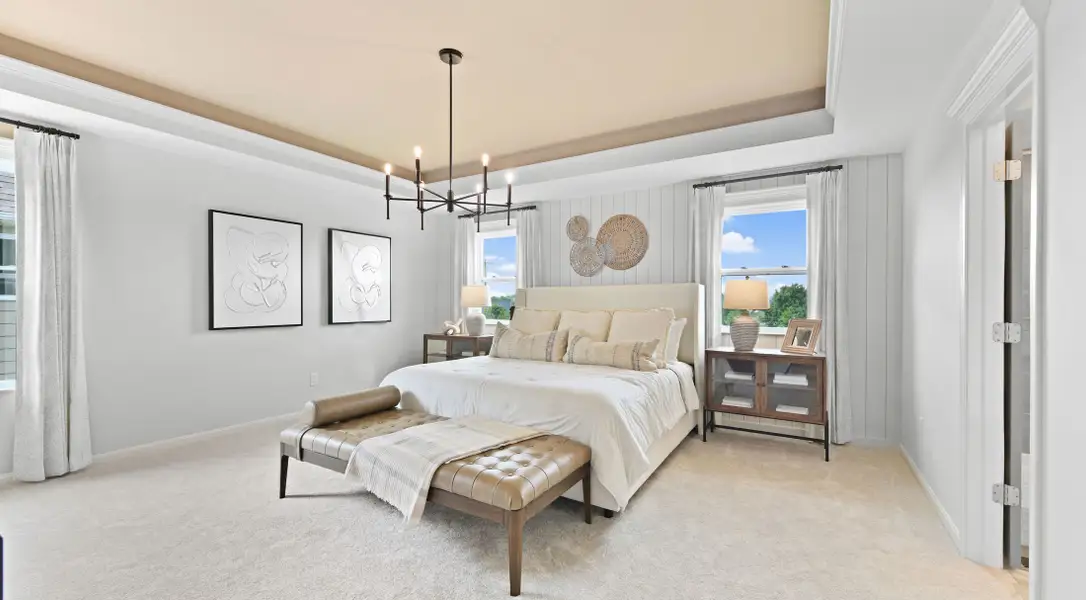 Furnished interior in a model home at Oakstone Farms in Leesburg (Image 4).