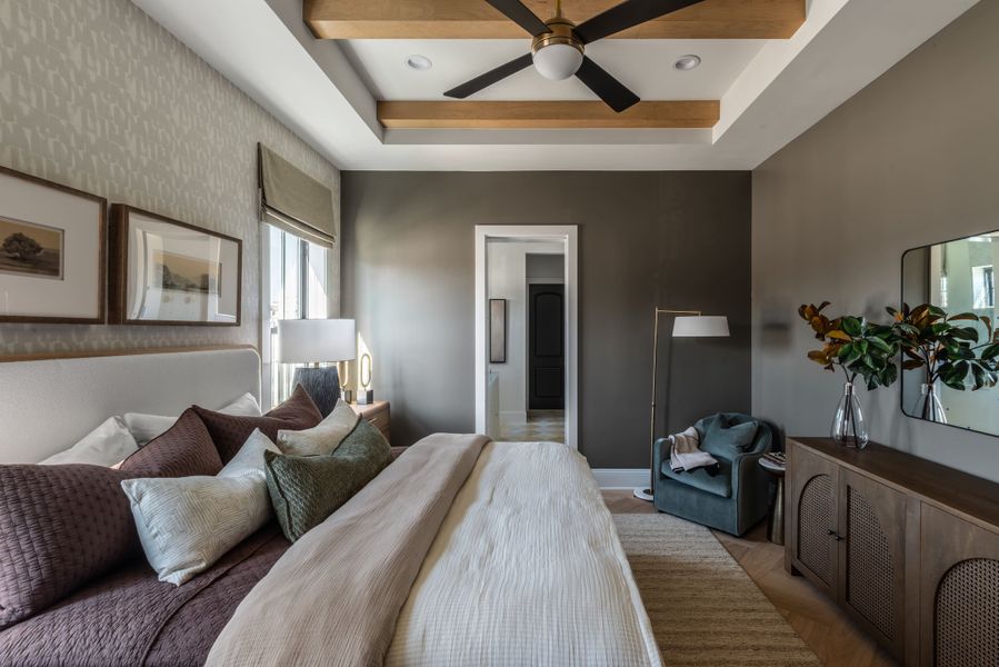 Furnished interior in a model home at The Villas at Lakeside in Flower Mound (Image 17).