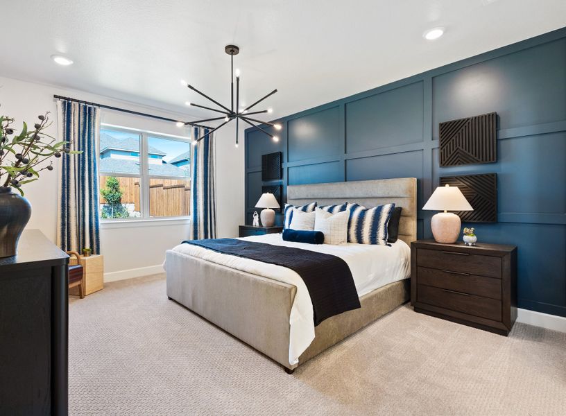 Furnished interior in a model home at Enclave at Legacy Hills: Overlook 60' in Celina (Image 5).