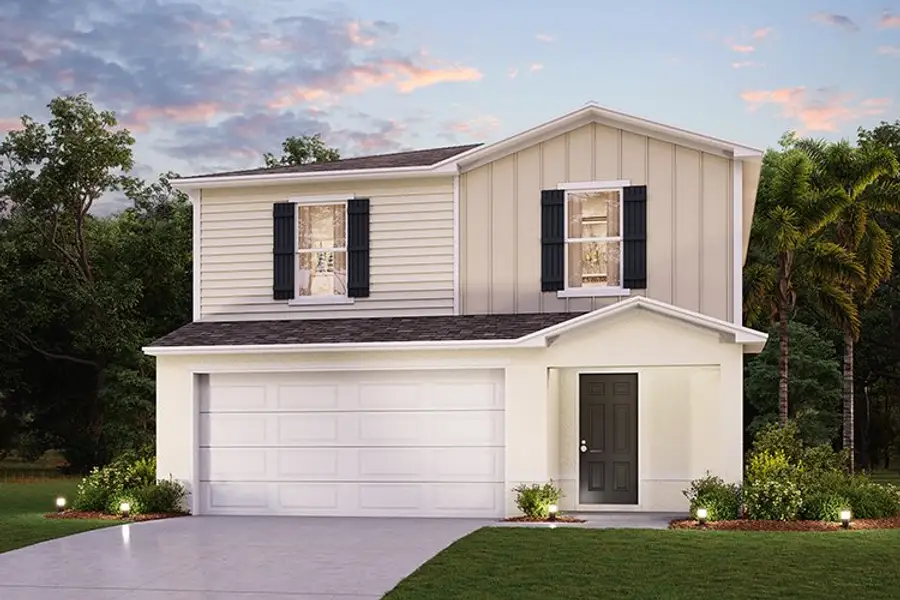 Sumter Villas single-family one-story stucco render Lynford Elevation A in Bushnell FL