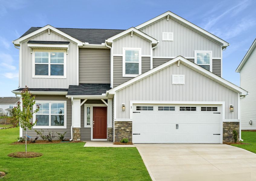 Front exterior of a home in the Holly Ridge community, located in Greenville, SC (Image 2).