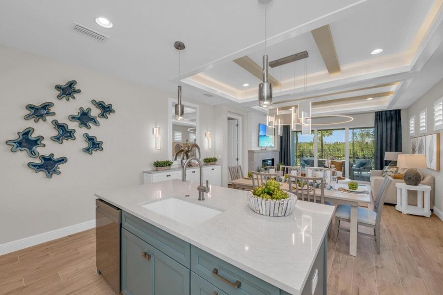 Furnished interior in a model home at Reflection Villas at Watercolor Place in Bradenton (Image 118).