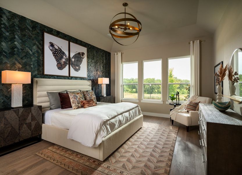 Furnished interior in a model home at Oaks Preserve in Mansfield (Image 7).