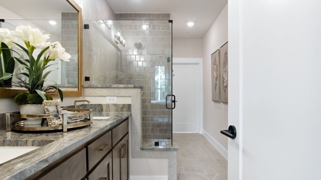 Furnished interior in a model home at Cottonwood Creek in Rowlett (Image 29).