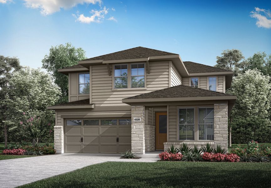 Front exterior of a home in the Landmark community, located in Denton, TX (Image 16).