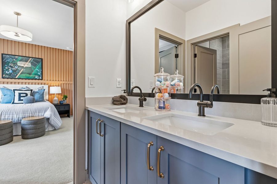 Furnished interior in a model home at Meadow Brook Farms in Cumming (Image 23).